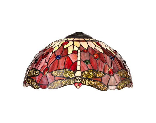 C-Lighting Nectar Tiffany 40cm Shade Only Suitable For Pendant/Ceiling/Table Lamp, Purple/Pink/Crystal - 28859