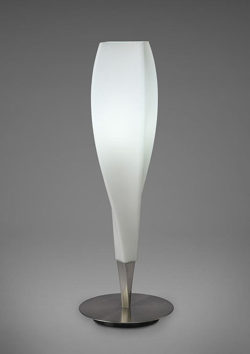 Mantra M3572 Neo Table Lamp 1 Light E27, Satin Nickel/Frosted White Glass