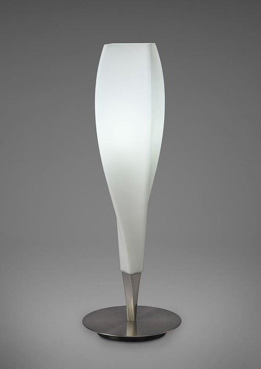 Mantra M3572 Neo Table Lamp 1 Light E27, Satin Nickel/Frosted White Glass
