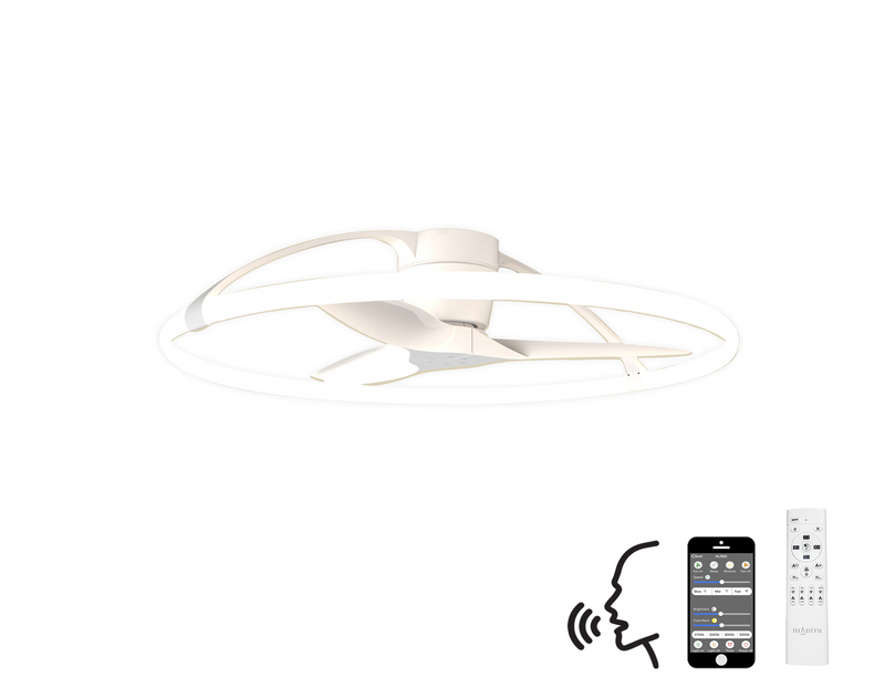 Load image into Gallery viewer, Mantra M7530 Nepal 75W LED Dimmable Ceiling Light With Built-In 35W DC Reversible Fan White (Remote Control &amp; App &amp; Alexa/Google Voice control) - 43362
