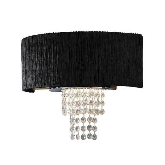 Diyas IL30271/BL Nerissa Wall Lamp With Black Shade 2 Light Polished Chrome/Crystal - 38026