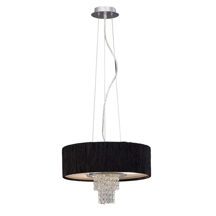 Diyas IL30272/BL Nerissa Pendant With Black Shade 4 Light Polished Chrome/Crystal - 38028