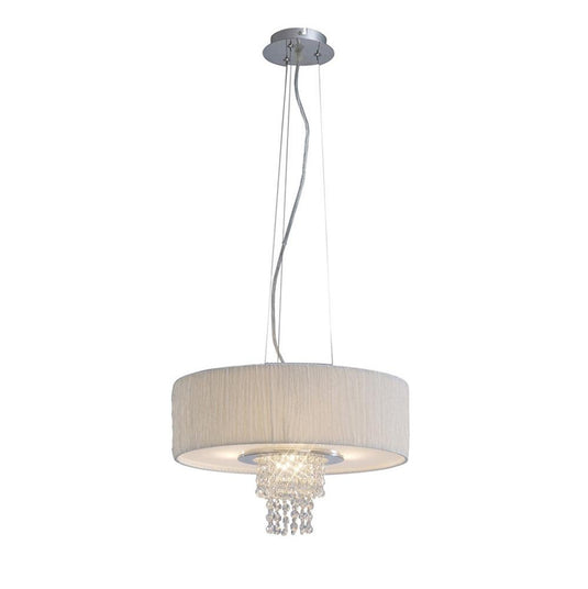 Diyas IL30272/WH Nerissa Pendant With White Shade 4 Light Polished Chrome/Crystal - 38029