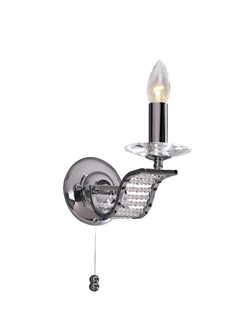 Diyas IL30341 Niobe Wall Lamp Switched 1 Light Polished Chrome/Crystal - 38046