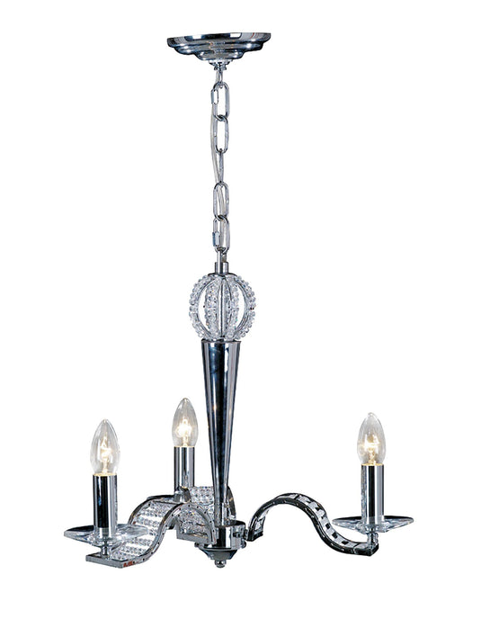 Diyas IL30343 Niobe Pendant 3 Light Polished Chrome/Crystal - 38047