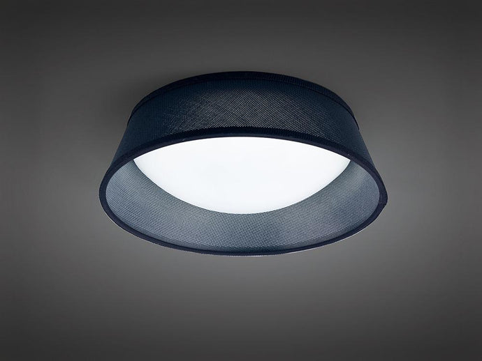 Mantra M4964E  Nordica Ceiling, 2 Light E27 Max 20W, 32cm, White Acrylic With Black Shade, 2yrs Warranty