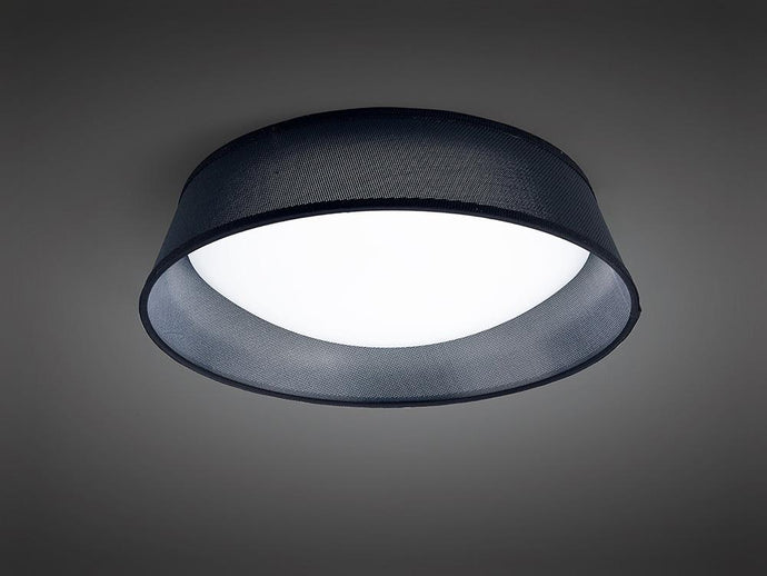 Mantra M4965E  Nordica Ceiling, 3 Light E27 Max 20W, 45CM,  White Acrylic With Black Shade, 2yrs Warranty