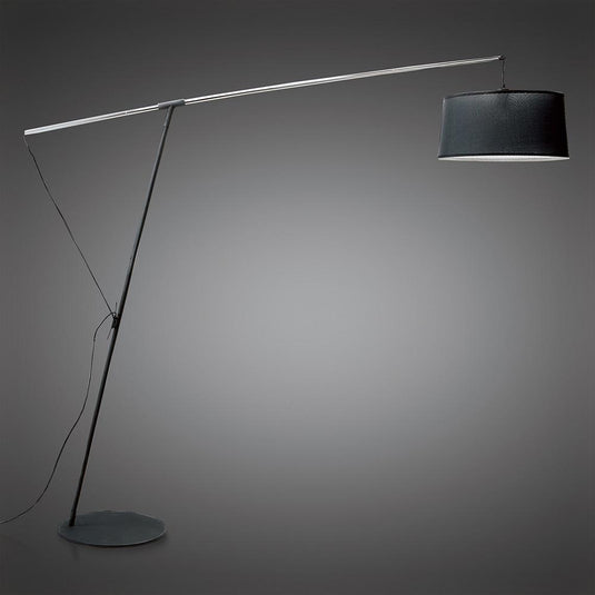 Mantra M4968 Nordica Floor Lamp E27 With Black Shade, Black/Polished Chrome