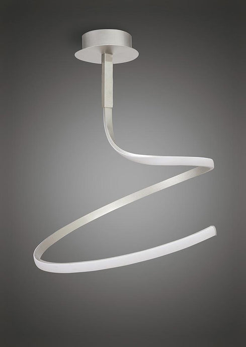 Mantra M4996 Nur Semi Ceiling 30W LED 3000K, 2400lm, Dimmable Silver/Frosted Acrylic/Polished Chrome, 3yrs Warranty