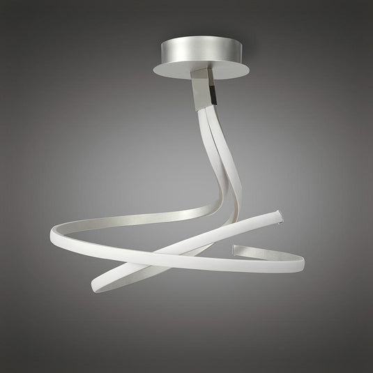 Mantra M4998 Nur Semi Ceiling 50W LED 3000K, 4000lm, Dimmable Silver/Frosted Acrylic/Polished Chrome, 3yrs Warranty