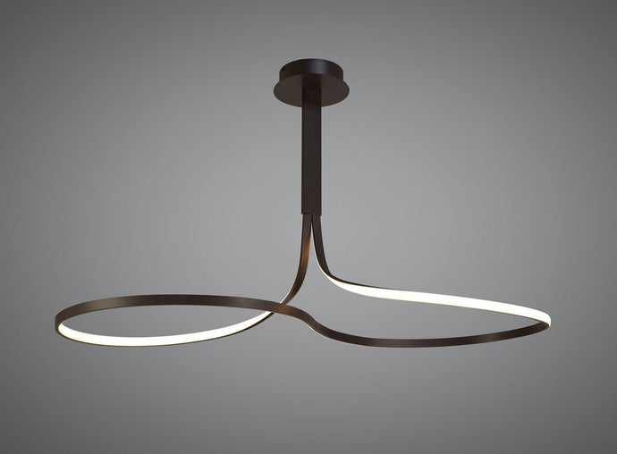 Mantra M5831 Nur BR XL Semi Ceiling 50W LED 2800K, 3900lm, Dimmable Frosted Acrylic/Brown Oxide, 3yrs Warranty