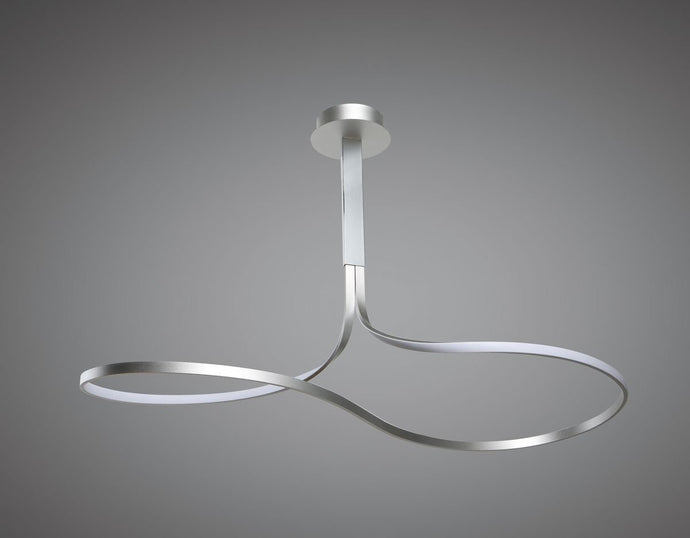 Mantra M5002 Nur XL Semi Ceiling 50W LED 3000K, 3900lm, Silver/Frosted Acrylic/Polished Chrome, 3yrs Warranty