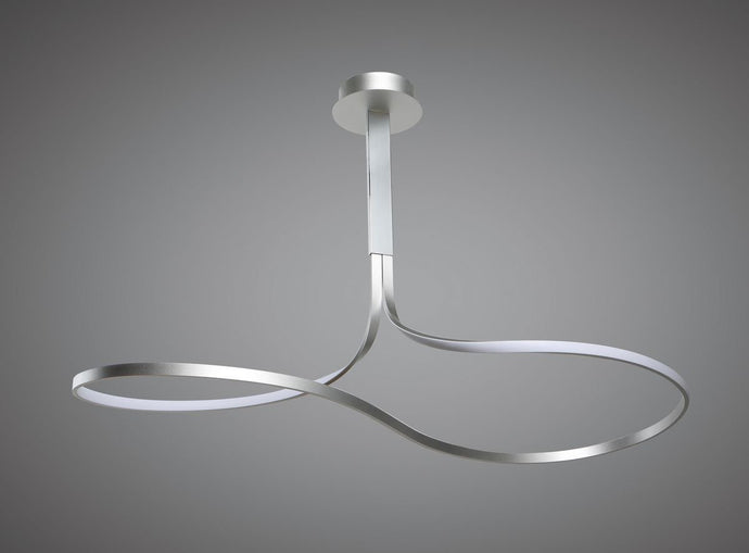 Mantra M5820 Nur XL Semi Ceiling 50W LED 3000K, 3900lm, Dimmable Silver/Frosted Acrylic/Polished Chrome, 3yrs Warranty