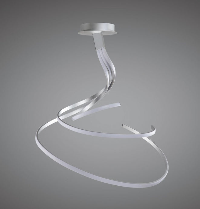 Mantra M5821 Nur XL Semi Ceiling 80W LED 3000K, 6200lm, Dimmable Silver/Frosted Acrylic/Polished Chrome, 3yrs Warranty