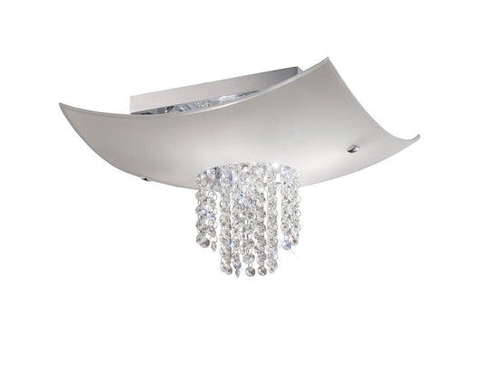 Diyas IL31476 Nyla Square Ceiling 5 Light E14 Polished Chrome/Glass/Crystal - 38389
