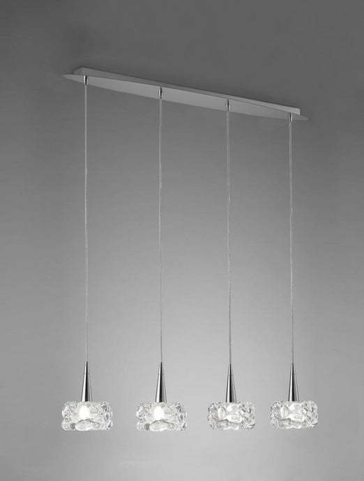 Mantra M3920 O2 Pendant 4 Light G9 Line, Polished Chrome