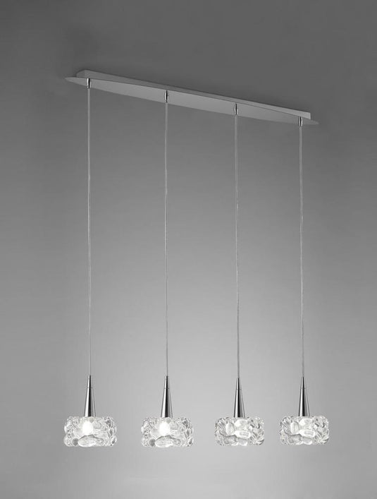 Mantra M3920 O2 Pendant 4 Light G9 Line, Polished Chrome