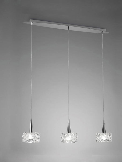 Mantra M3921 O2 Pendant 3 Light G9 Line Small, Polished Chrome