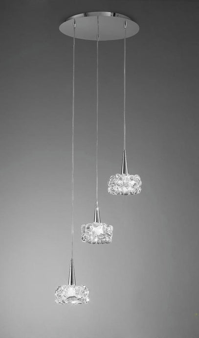 Mantra M3922 O2 Pendant 3 Light G9, Polished Chrome