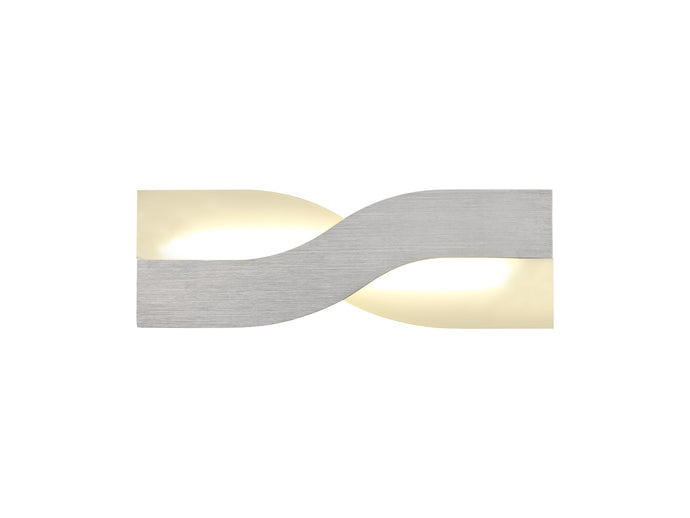 C-Lighting Oberon Wall Lamp, 1 x 8W LED, 3000K, 640lm, Brushed Aluminium/Frosted White, 3yrs Warranty - 28647