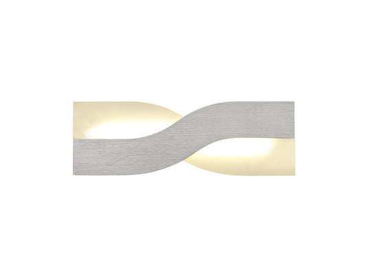 C-Lighting Oberon Wall Lamp, 1 x 8W LED, 3000K, 640lm, Brushed Aluminium/Frosted White, 3yrs Warranty - 28647