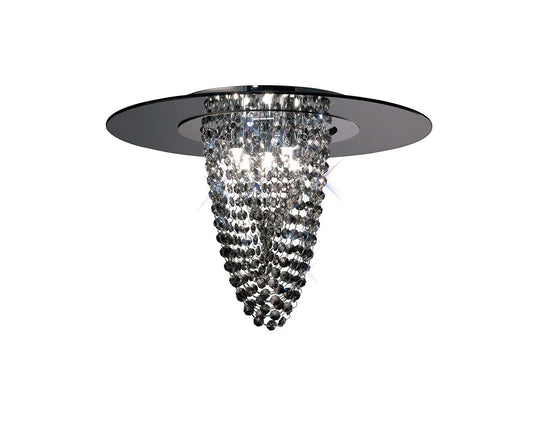 Diyas IL31461 Oberon Ceiling 5 Light Polished Chrome/Smoked Mirror/Smoked Crystal - 38384
