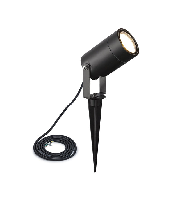 C-Lighting Olantigh Spike/Wall Light, 1 x GU10 , IP65, Black, c/w 2m Cable, 2yrs Warranty - 29397