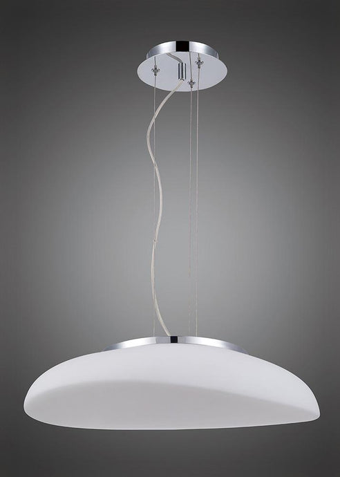 Mantra M4891 Opal Pendant 4 Light E27, Polished Chrome/Frosted White Glass