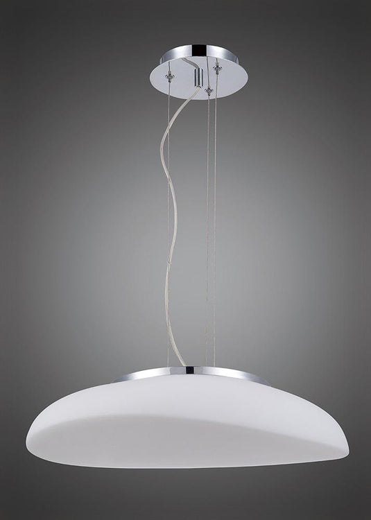 Mantra M4891 Opal Pendant 4 Light E27, Polished Chrome/Frosted White Glass