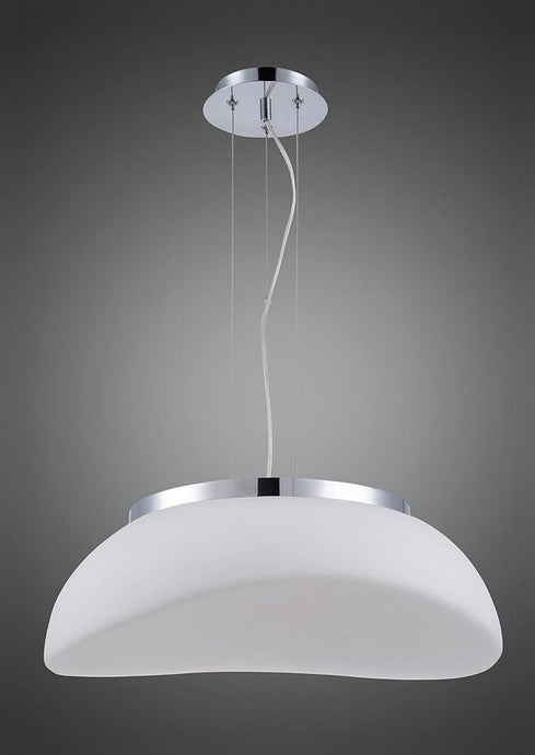 Mantra M4892 Opal Pendant 3 Light E27, Polished Chrome/Frosted White Glass