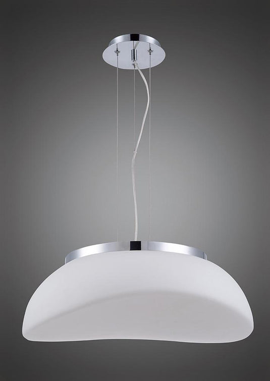 Mantra M4892 Opal Pendant 3 Light E27, Polished Chrome/Frosted White Glass