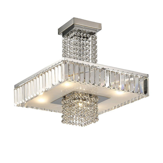 Diyas IL31550 Ophelia Square Semi Ceiling 6 Light Polished Chrome/Crystal - 23964