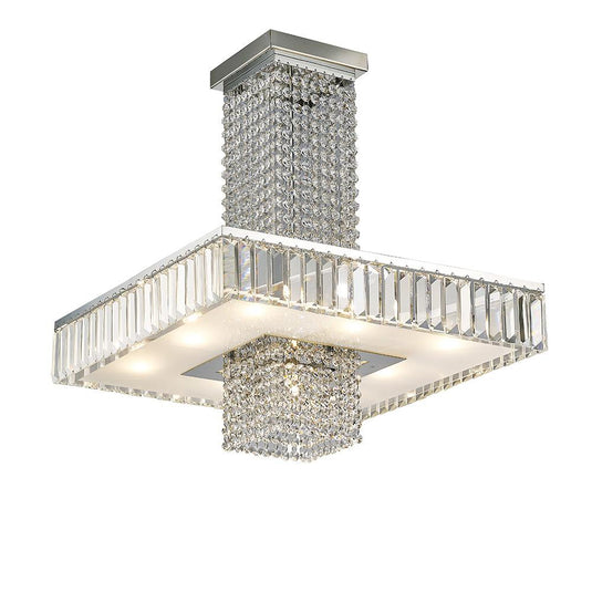 Diyas IL31551 Ophelia Square Semi Ceiling 8 Light Polished Chrome/Crystal - 38407