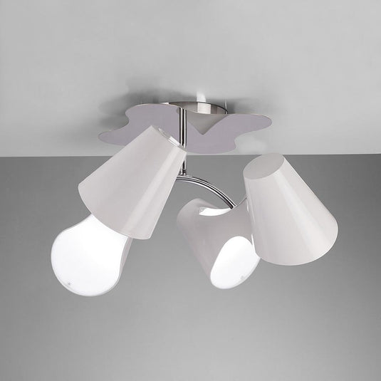 Mantra M1545 Ora Ceiling 2 Arm 4 Light E27, Gloss White/White Acrylic/Polished Chrome