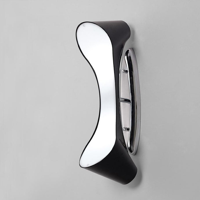 Mantra M1554 Ora Wall Lamp 2 Light E27, Gloss Black/White Acrylic/Polished Chrome