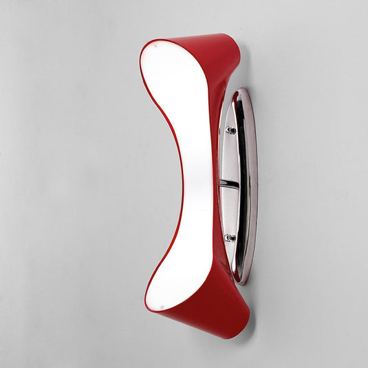 Mantra M1564 Ora Wall Lamp 2 Light E27, Gloss Red/White Acrylic/Polished Chrome