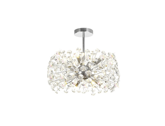 C-Lighting Orion Semi-Flush Pendant 8 Light G9 Polished Chrome/Crystal - 33188