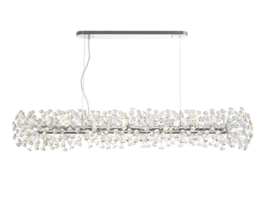 C-Lighting Orion Oblong Linear Pendant 14 Light G9 Polished Chrome/Crystal - 33227