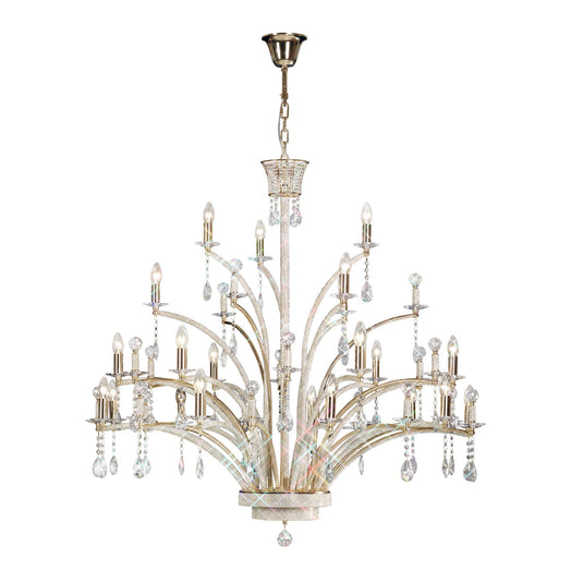 Diyas IL30390 Orlando Pendant 21 Light E14 French Gold/Crystal (Pallet Shipment Only), (ITEM REQUIRES CONSTRUCTION/CONNECTION) Item Weight: 30kg - 38058