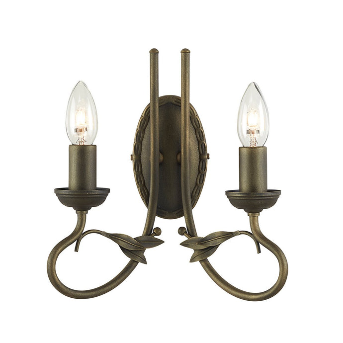 Elstead Lighting OV2-BLK-GOLD Olivia 2 Light Wall Light - Black/Gold