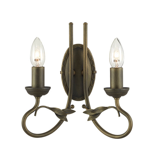 Elstead Lighting OV2-BLK-GOLD Olivia 2 Light Wall Light - Black/Gold