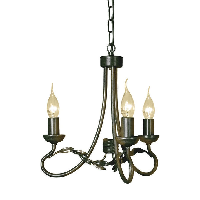 Elstead Lighting OV3-BLK-GOLD Olivia 3 Light Chandelier - Black/Gold