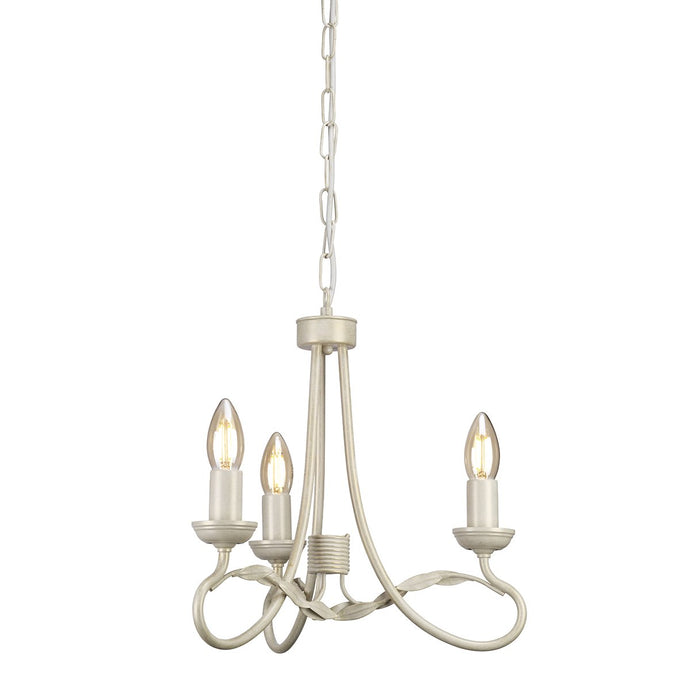 Elstead Lighting OV3-IVORY-GOLD Olivia 3 Light Chandelier - Ivory/Gold