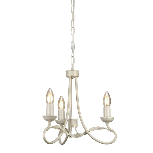 Elstead Lighting OV3-IVORY-GOLD Olivia 3 Light Chandelier - Ivory/Gold