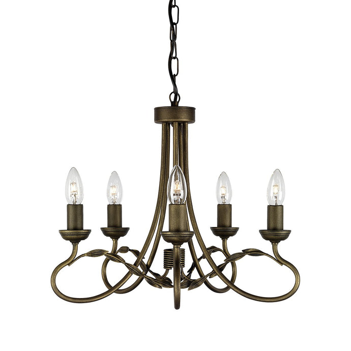 Elstead Lighting OV5-BLK-GOLD Olivia 5 Light Chandelier - Black/Gold