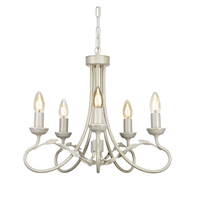 Elstead Lighting OV5-IVORY-GOLD Olivia 5 Light Chandelier - Ivory/Gold