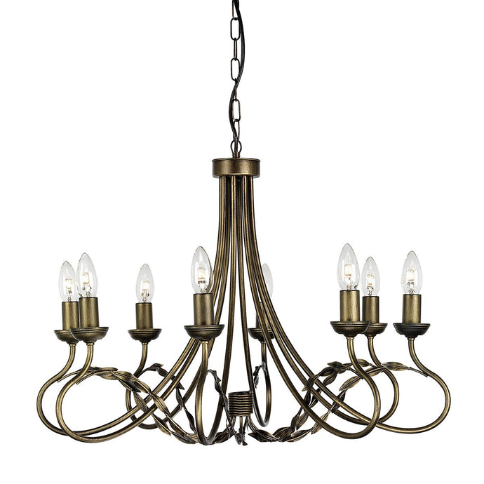 Elstead Lighting OV8-BLK-GOLD Olivia 8 Light Chandelier - Black/Gold