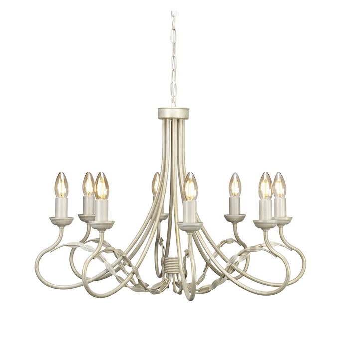 Elstead Lighting OV8-IVORY-GOLD Olivia 8 Light Chandelier - Ivory/Gold