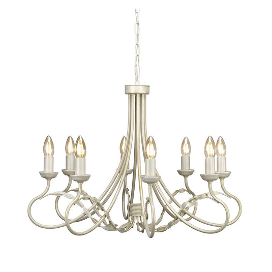 Elstead Lighting OV8-IVORY-GOLD Olivia 8 Light Chandelier - Ivory/Gold