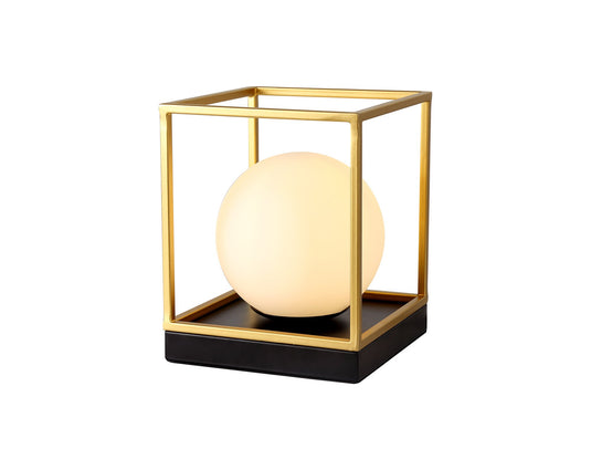 C-Lighting Oxford Table Lamp, 1 Light E14, Matt Black/Painted Gold - 29033
